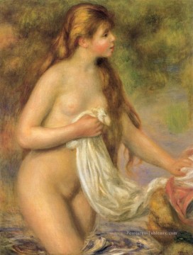  noir - Baigneuse aux cheveux longs femelle Nu Pierre Auguste Renoir